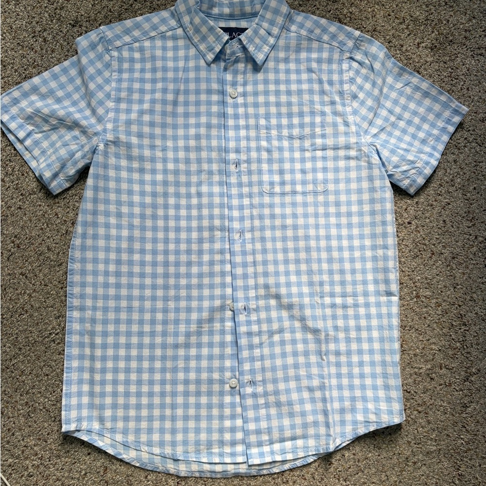 Light Blue Gingham Boys Shirt